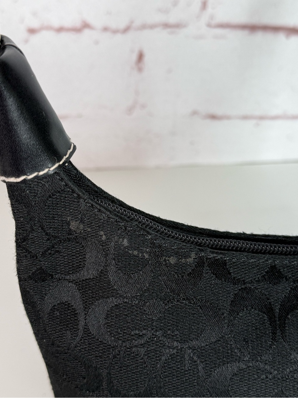 COACH Vintage Black Mini Hobo Signature Monogram Jacquard Canvas Shoulder Bag - Picture 13 of 14